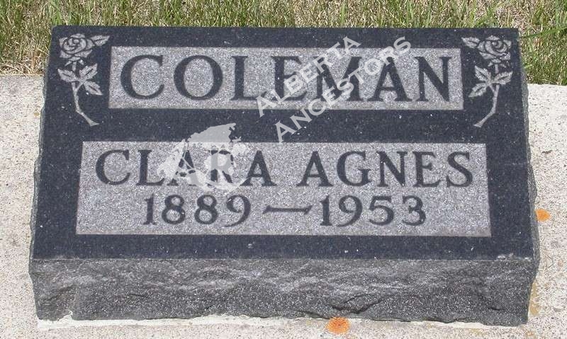 Clara Agnes Coleman Discover Alberta Ancestors