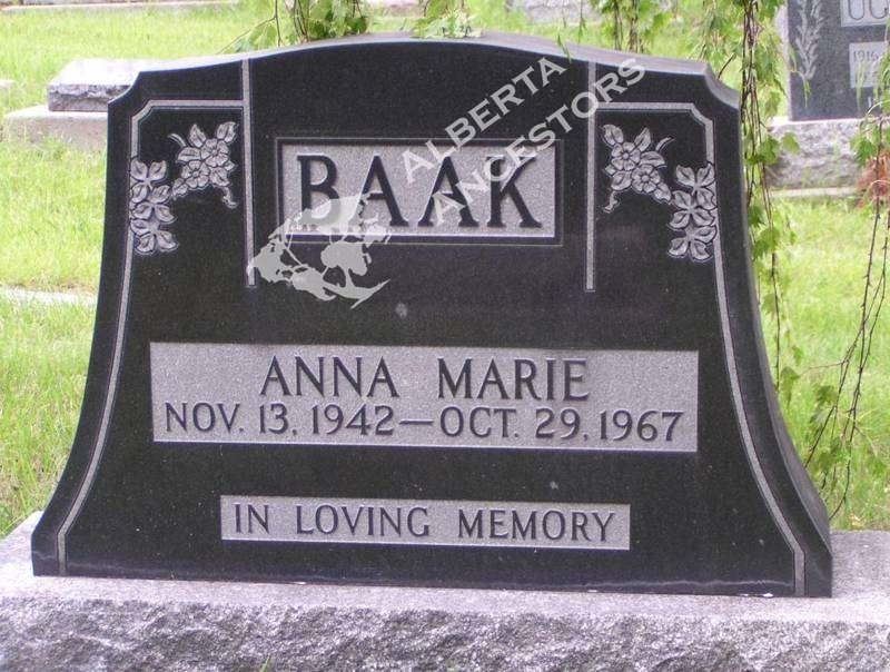 Anna Marie Baak Discover Alberta Ancestors